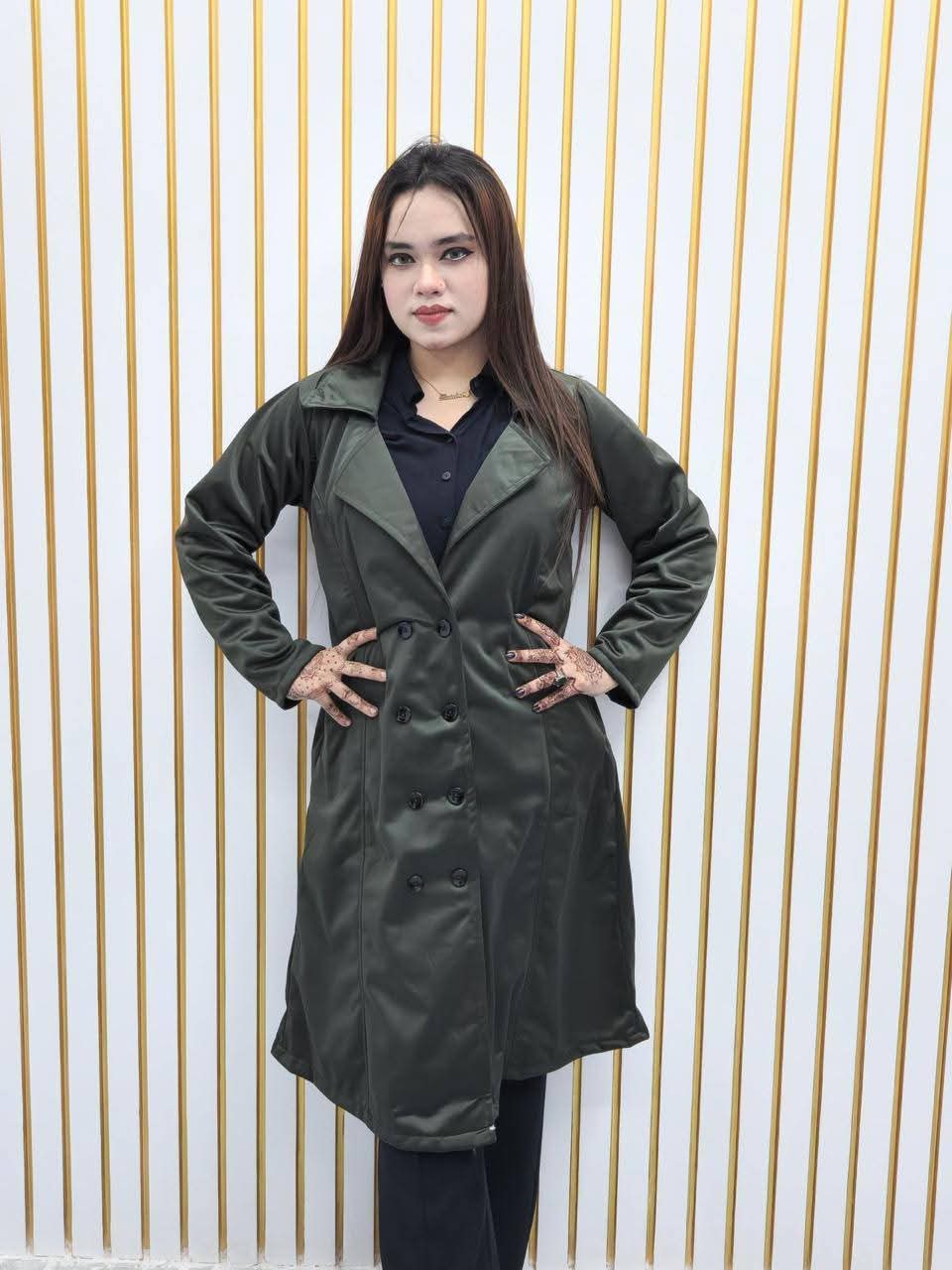 Stylish Ladies Winter Overcoat (Button System)