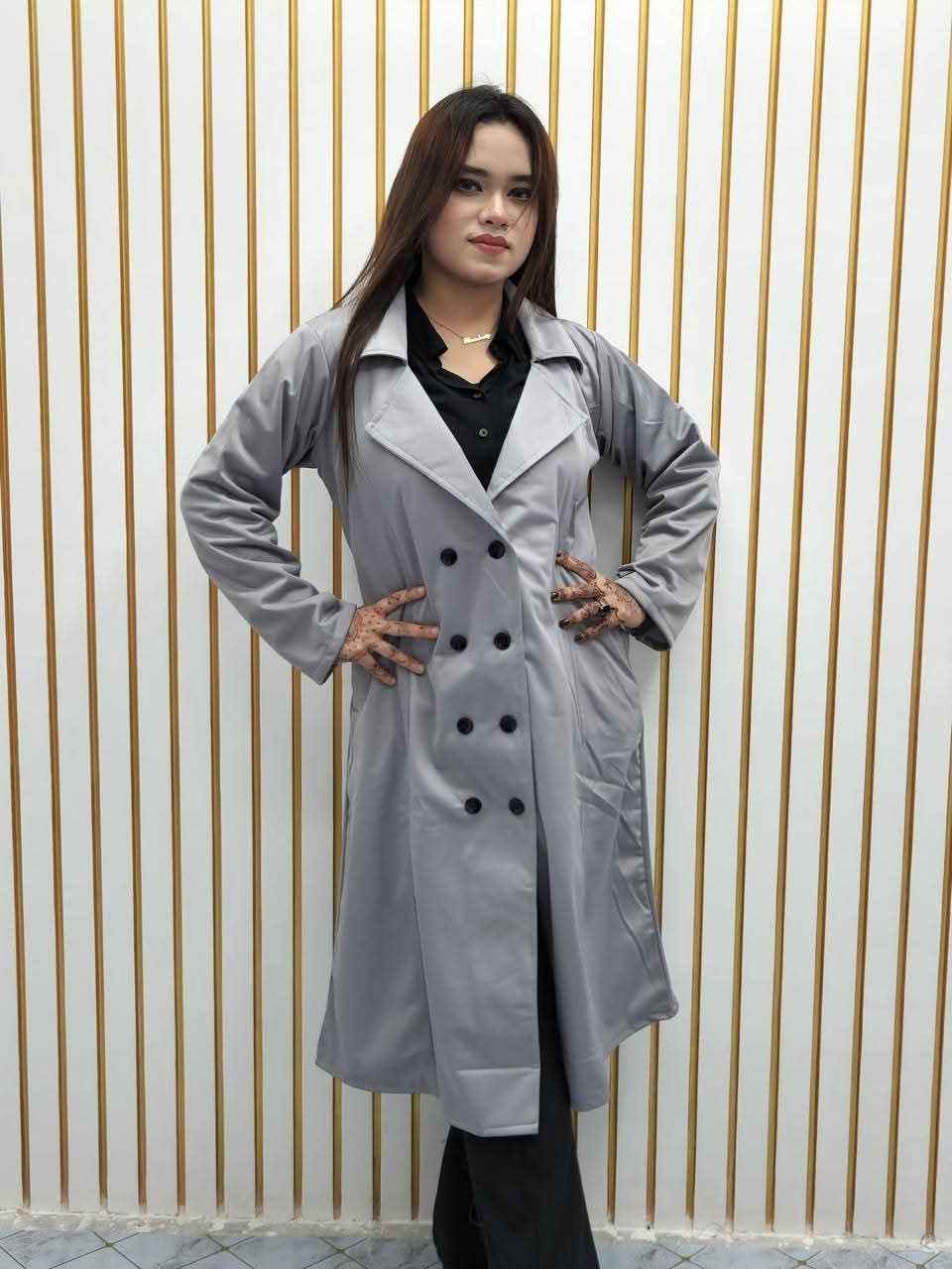 Stylish Ladies Winter Overcoat (Button System)